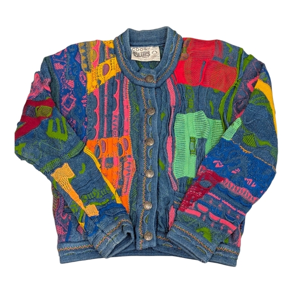 Vintage Coogi Blues Cardigan Australia Made Small Cotton 3D...